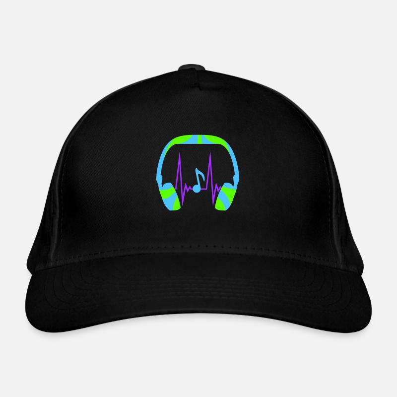 Casque Note Note de musique Fréquence d’impulsion Battement de cœur Casquette classique bio