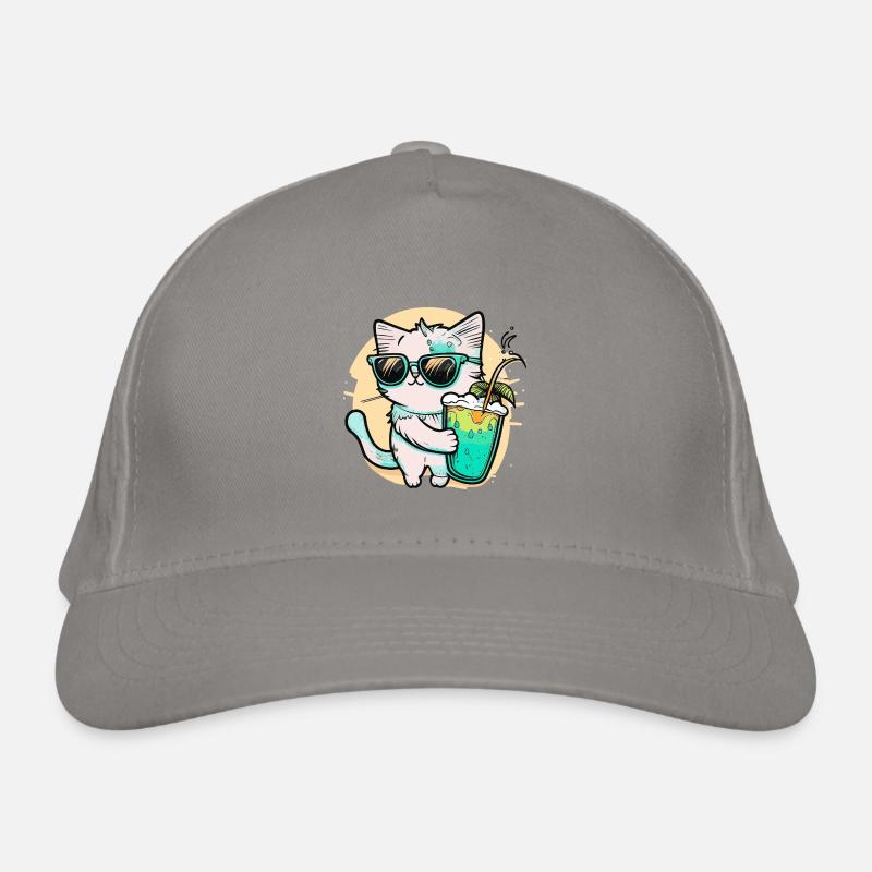 The coolest cat on the beach Organic Baseball Cap