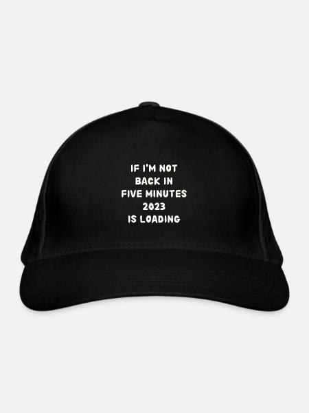 Si je ne suis pas de retour dans cinq minutes, attendez plus longtemps - Casquette classique bio - noir - Devant
