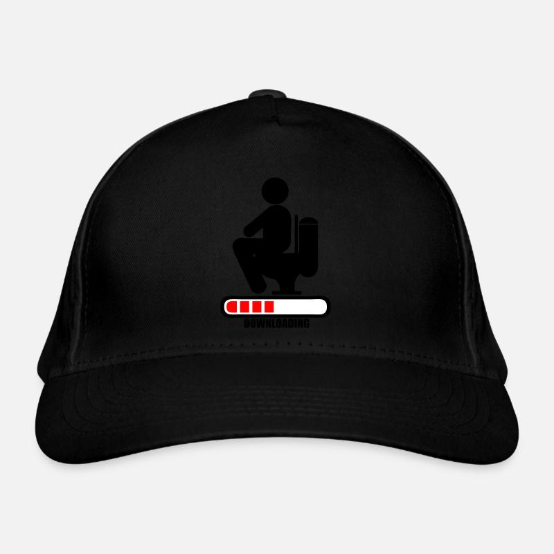 shit toilet poop downloading bar loading Organic Baseball Cap
