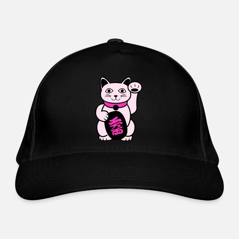 Maneki Waving Cat Organic Baseball Cap