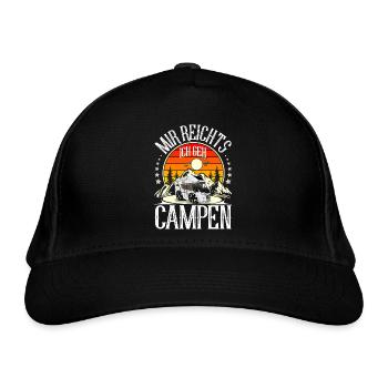 Camping Camper Campen - Bio-Baseballkappe - Schwarz - Vorne