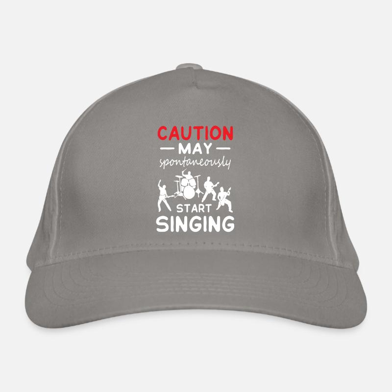Caution May Start Singing Organic Baseball Cap