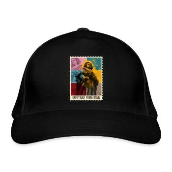 Bonn Deutschland Stadt Skyline Briefmarke Bunt - Bio-Baseballkappe - Schwarz - Vorne
