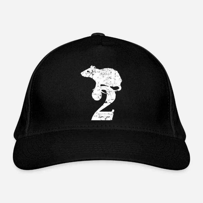 PUNKROCK rats nr. 2 - used look - Maus - Ratte - Bio-Baseballkappe - Schwarz