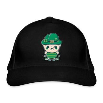 Sharp avec un chapeau vert et des trèfles - Casquette classique bio - noir - Devant