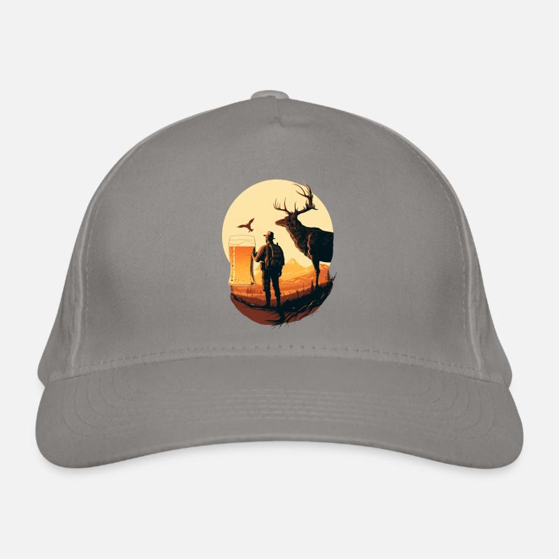Jäger in der Natur Bier am Horizont Bio-Baseballkappe