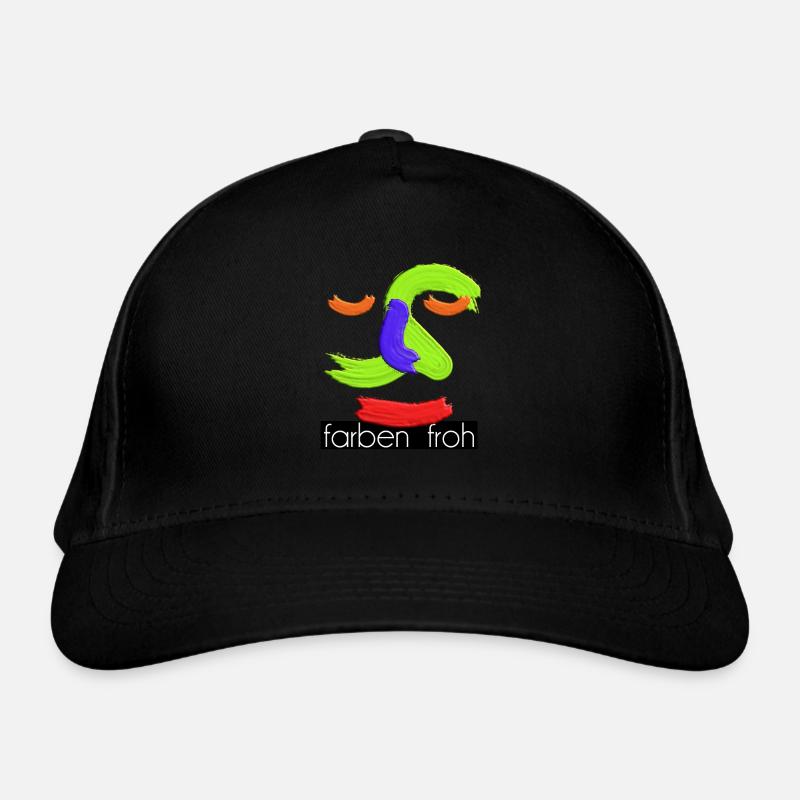 farbenfroh 5 weiss mit balken schw groß Bio-Baseballkappe