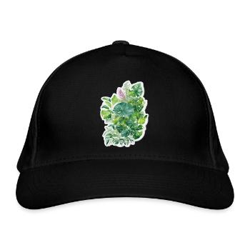 Jungle leaves - Organic Baseball Cap - black - Front
