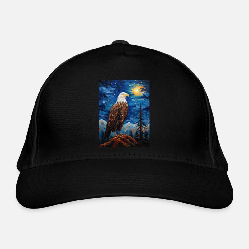 adler, van gogh, sternennacht, tier, vogel Bio-Baseballkappe