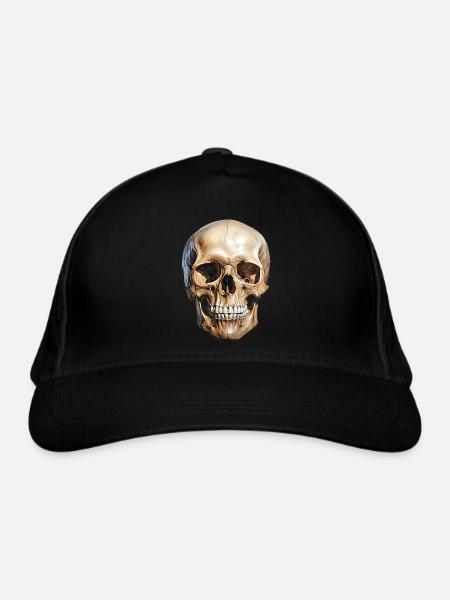 Skull Skull, symbol of death and danger - Organic Baseball Cap - black - Front
