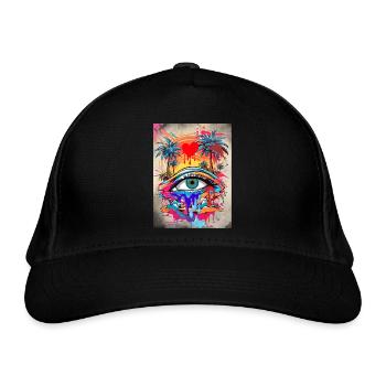 The earth is dripping - Organic Baseball Cap - black - Front
