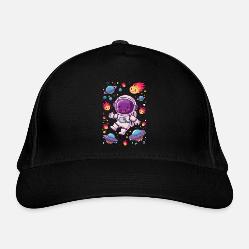 Space adventure with funny astronaut Organic Baseball Cap