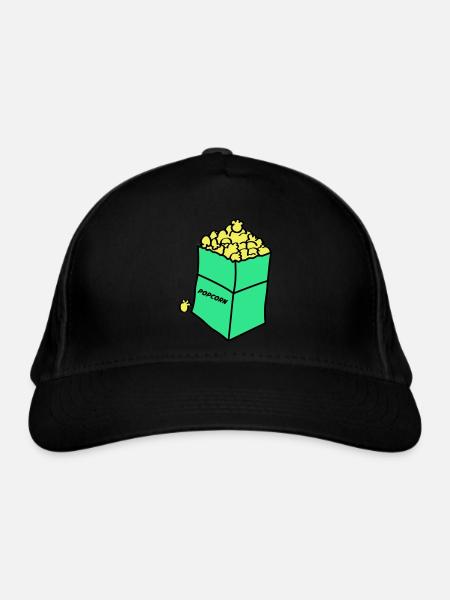 Maïs soufflé 02 - Casquette classique bio - noir - Devant