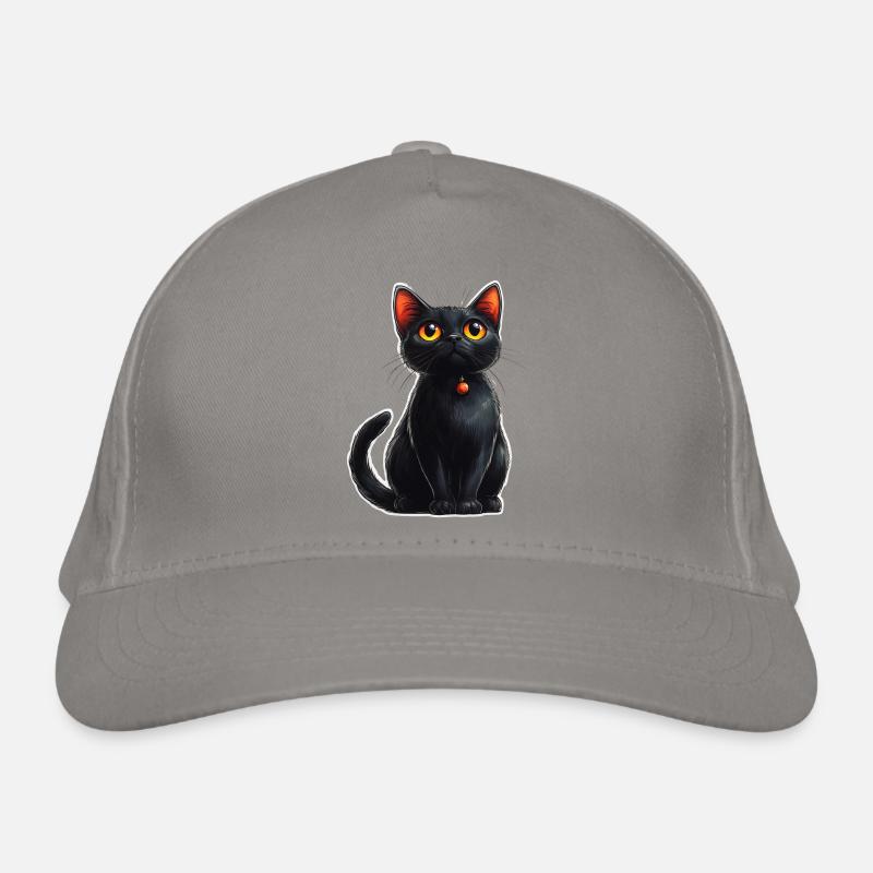 Schwarze Katze Bio-Baseballkappe