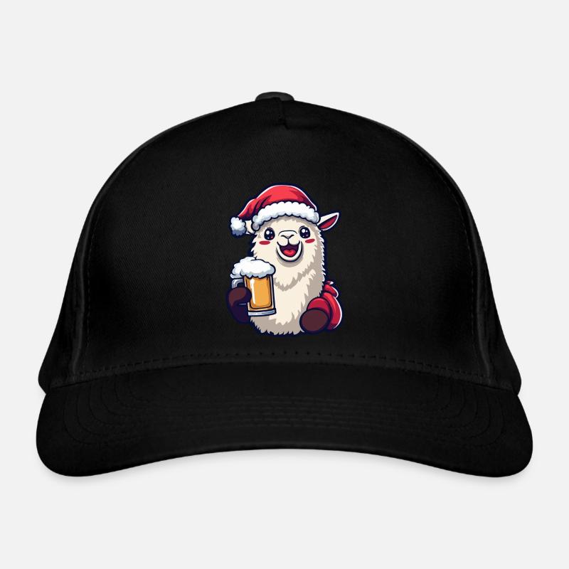 Alpaka Llama Weihnachten Bier Bio-Baseballkappe