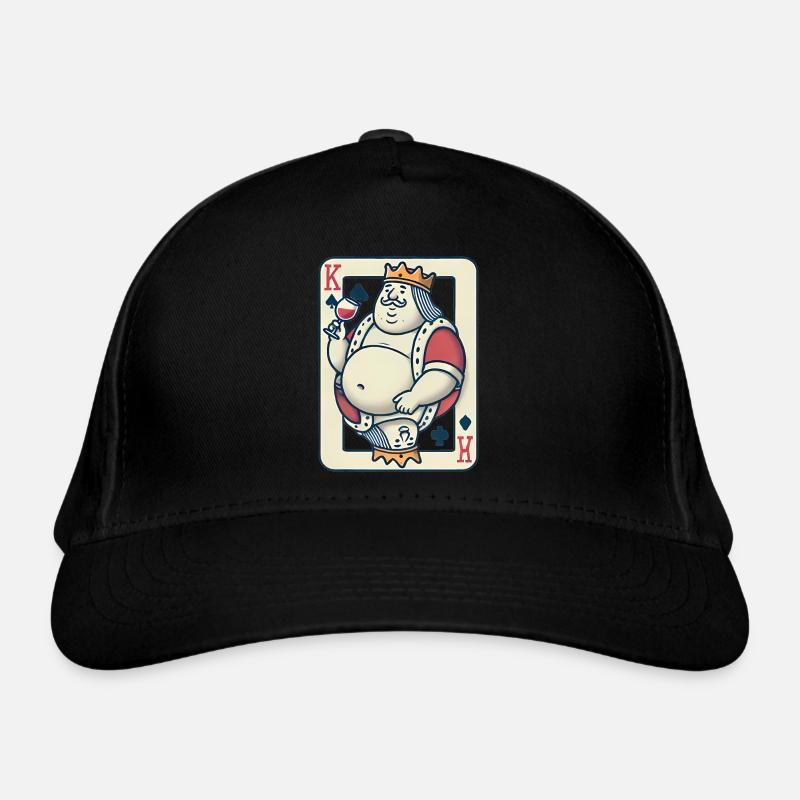 Lustiger König der Herzen, der Wein trinkt Bio-Baseballkappe