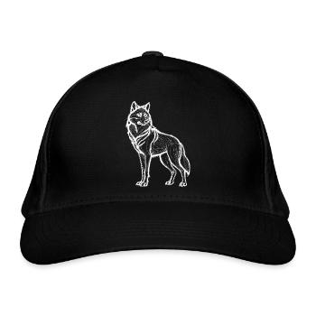 majestic wolf - Organic Baseball Cap - black - Front