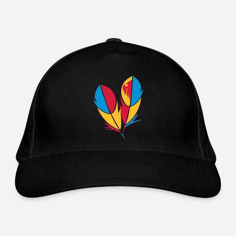 Deux plumes colorées aux couleurs vives Casquette classique bio