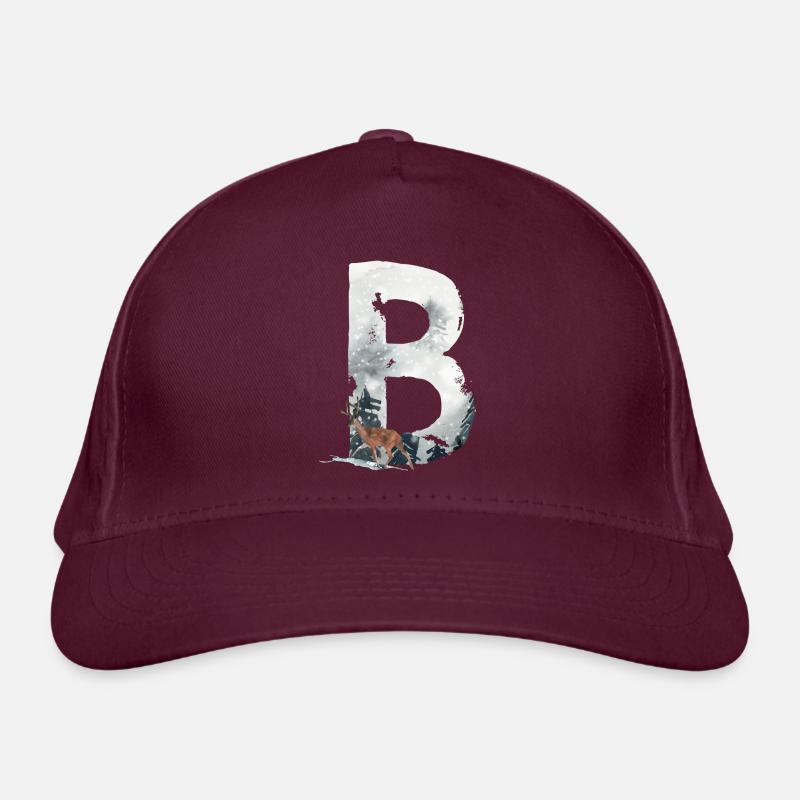 B – dekoratives Schriftzeichen – Winter Bio-Baseballkappe