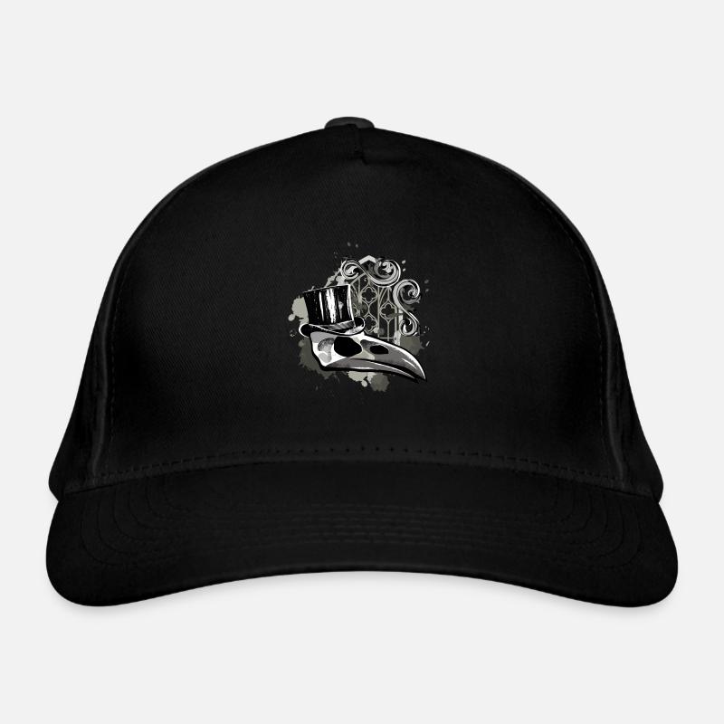 Raven skeleton skull Organic Baseball Cap