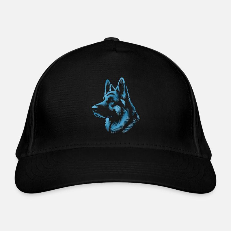 Deutscher Schäferhund Kopf blau Bio-Baseballkappe