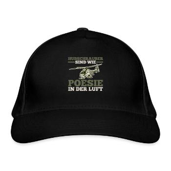 Pilot Helikopter Hubschrauber - Bio-Baseballkappe - Schwarz - Vorne
