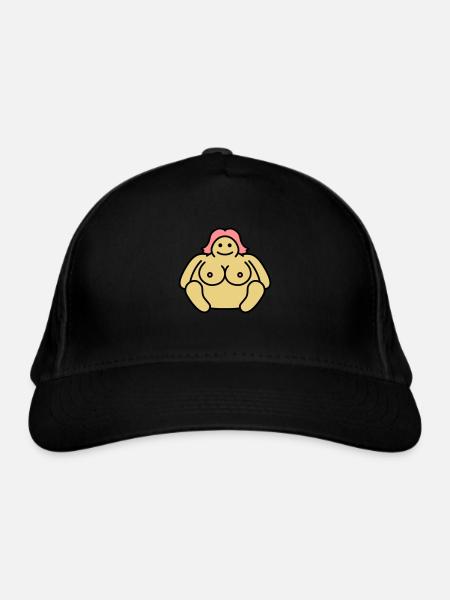 Naked Fat Woman - Organic Baseball Cap - black - Front