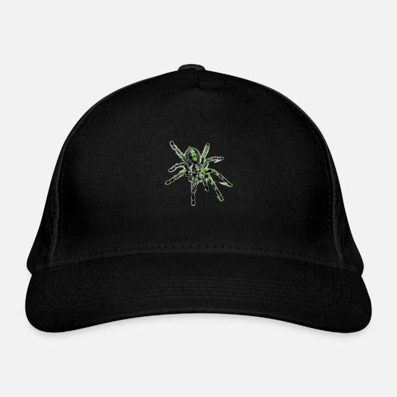 Tiger spider green, spider - Organic Baseball Cap - black