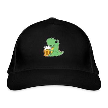 Dino Bier Dinosaurier T-Rex Humpen Glas Alkohol - Bio-Baseballkappe - Schwarz - Vorne