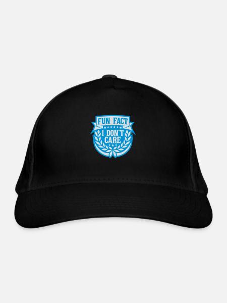 I don't care fact - Organic Baseball Cap - black - Front