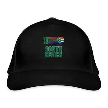 Südafrika Fußball Mannschaft - Bio-Baseballkappe - Schwarz - Vorne