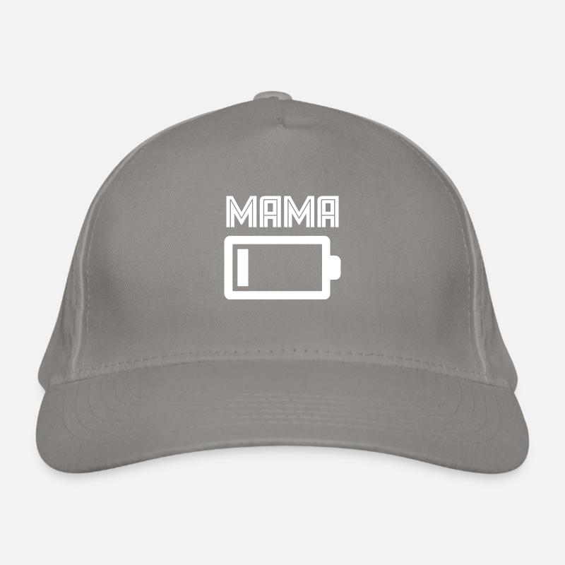 Mama Akku leer Geschenkidee Bio-Baseballkappe