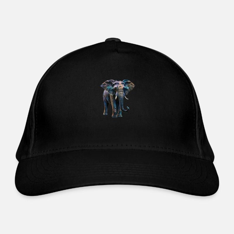 Éléphant irisant II - Casquette classique bio - noir