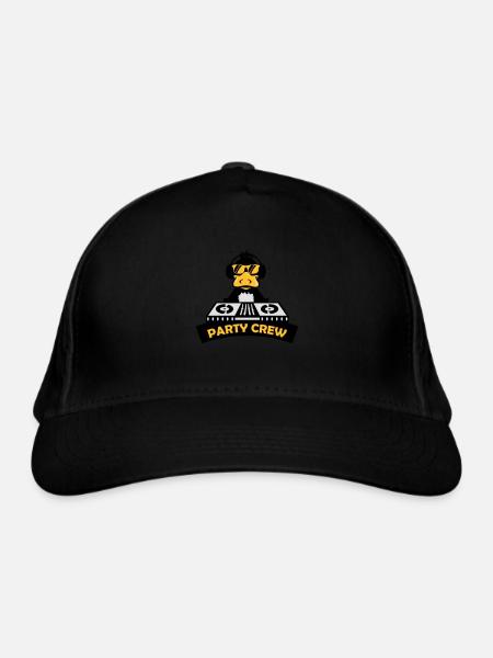 duck party crew - Bio-Baseballkappe - Schwarz - Vorne