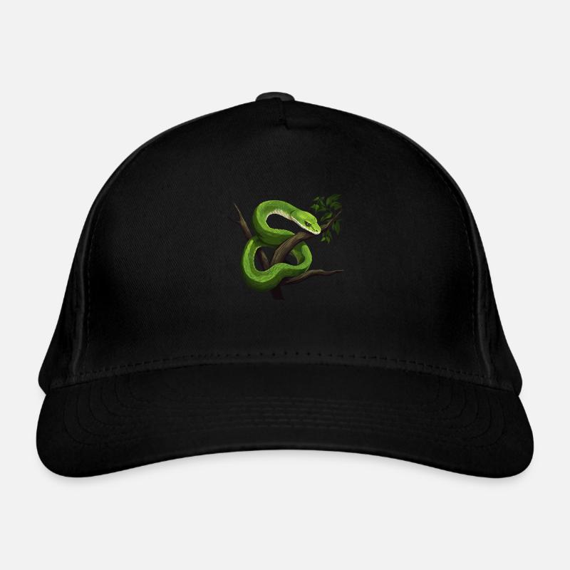 Green Mamba Schlange Bio-Baseballkappe
