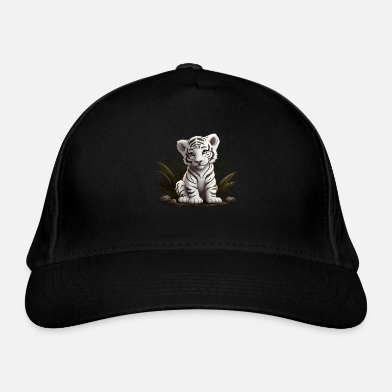 Baby White Tiger Wildcat Jungle Organic Baseball Cap
