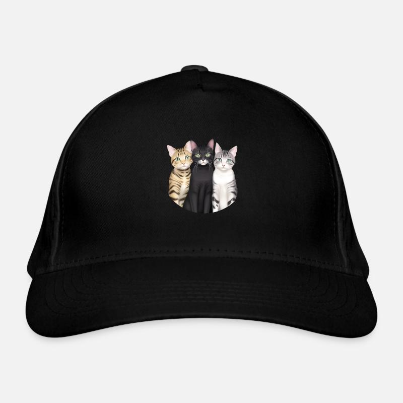 3 chats mignons Casquette classique bio