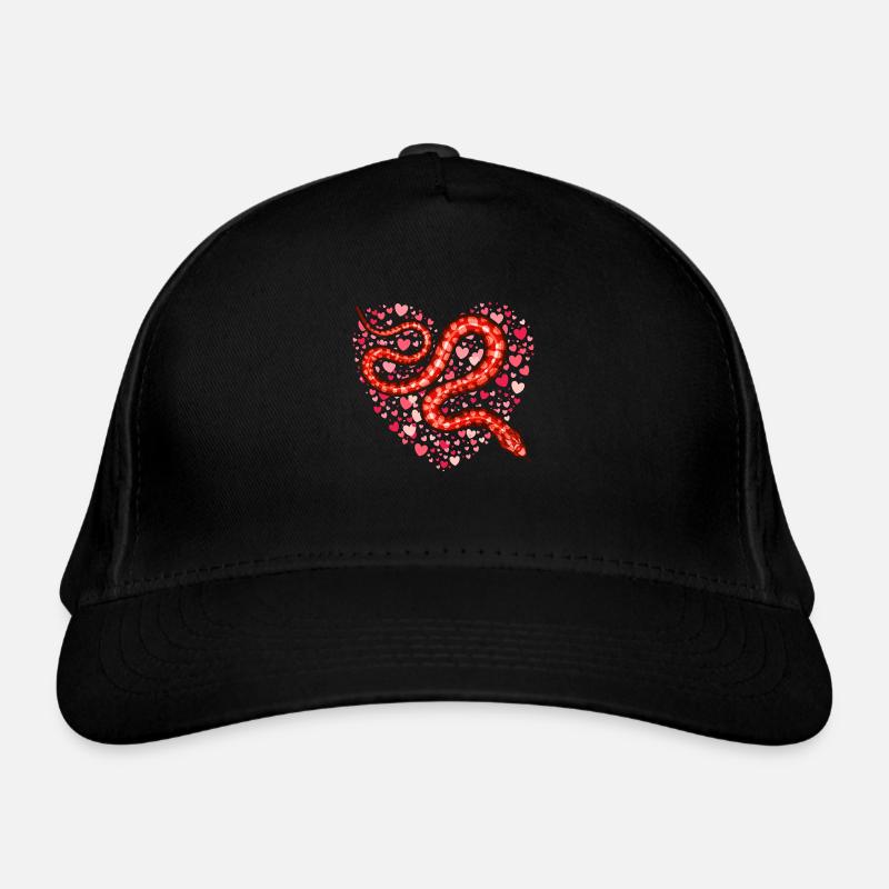 La Saint-Valentin serpent je vole des coeurs Python amoureux Casquette classique bio