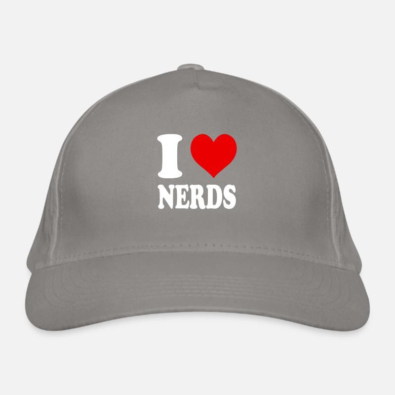 Ich liebe Nerds Herz Lustig Witzig Bio-Baseballkappe