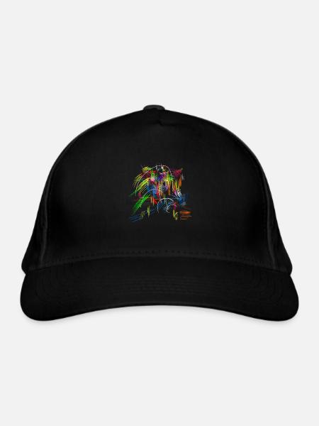 abstract - Organic Baseball Cap - black - Front
