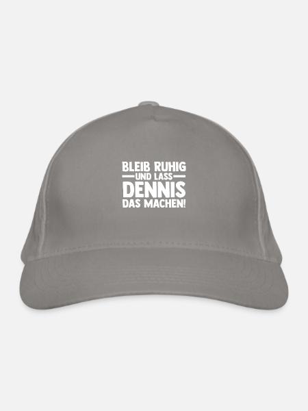 First name Dennis - Organic Baseball Cap - light grey - Front