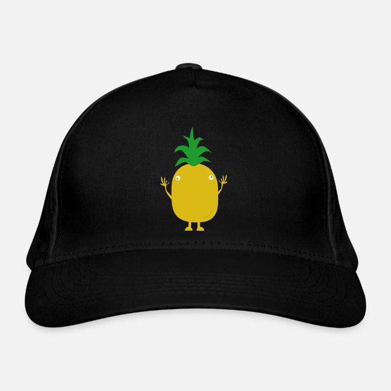 ananas - Bio-Baseballkappe - Schwarz