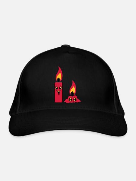 2 candles team couple funny sad burned down comic - Organic Baseball Cap - black - Front
