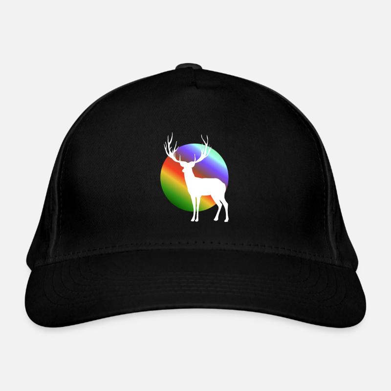 Weißer Hirsch - Bio-Baseballkappe - Schwarz