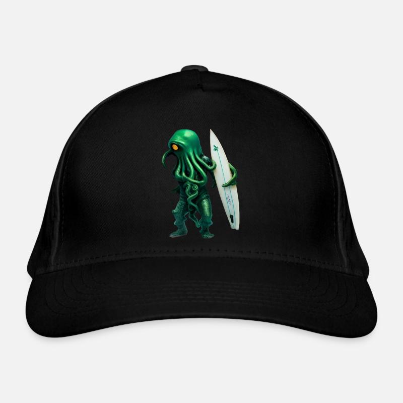 Green surfing octopus, free Bio-Baseballkappe