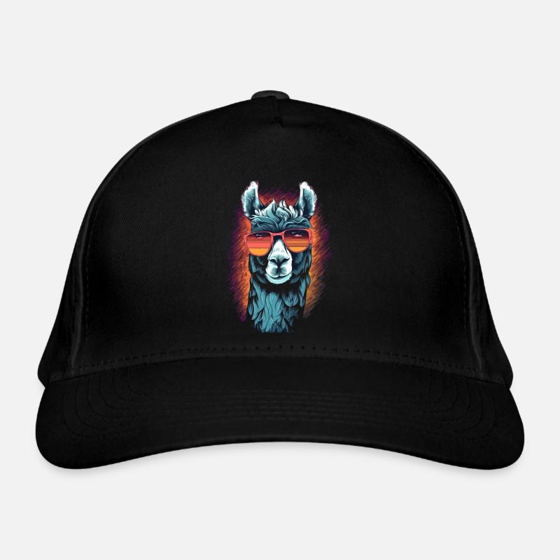 Lama avec lunettes de soleil Llama trekking Casquette classique bio