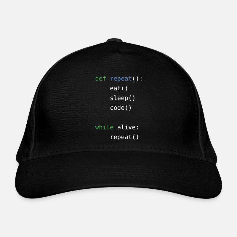 Eat sleep code repeat Organic Baseball Cap