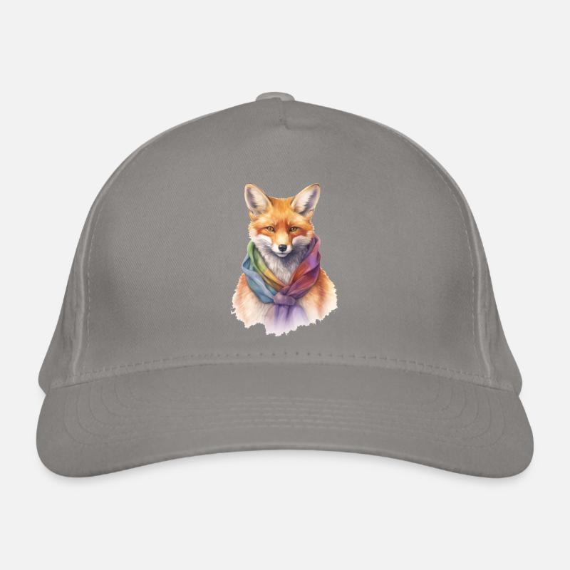 Fuchs mit Schal Bio-Baseballkappe