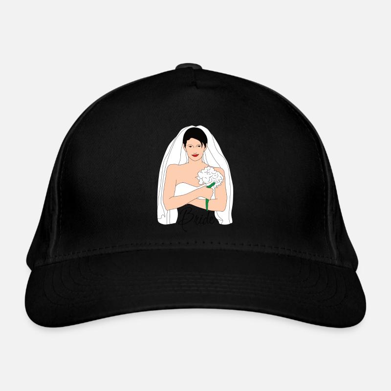 bride black Organic Baseball Cap